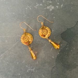 Gold sun earrings
